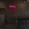 open neon sign